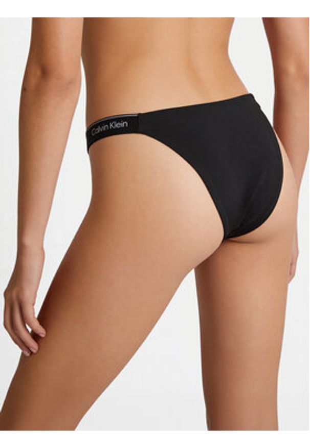 Calvin Klein Swimwear Dół od bikini LV00Q61206 Czarny. Kolor: czarny. Materiał: syntetyk