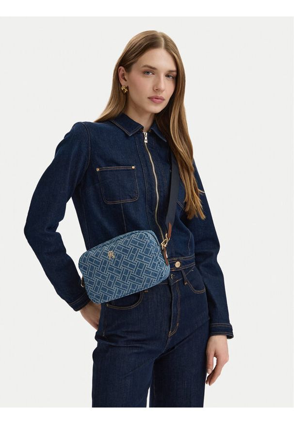 TOMMY HILFIGER - Tommy Hilfiger Torebka Popette Camera Bag Denim Flag AW0AW18610 Niebieski. Kolor: niebieski