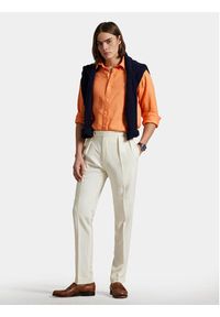 Polo Ralph Lauren Koszula 710968915009 Pomarańczowy Slim Fit. Typ kołnierza: polo. Kolor: pomarańczowy. Materiał: len #6