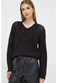 Silvian Heach sweter damski kolor czarny ciepły. Kolor: czarny. Materiał: dzianina #4