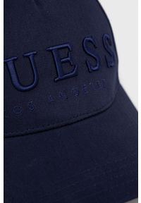 Guess czapka z daszkiem wzorzysta. Kolor: niebieski