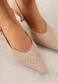Renee - Beżowe Ażurowe Sandały na Szpilce Slingback Erilise. Zapięcie: sprzączka. Kolor: beżowy. Wzór: ażurowy. Obcas: na szpilce. Styl: elegancki #3