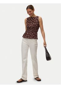 Vero Moda Bluzka Elisa 10347963 Brązowy ciemny Loose Fit. Kolor: brązowy. Materiał: wiskoza #1