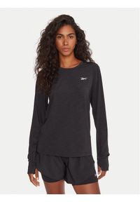 Reebok Koszulka techniczna RK25184CCW Czarny Slim Fit. Kolor: czarny. Materiał: syntetyk