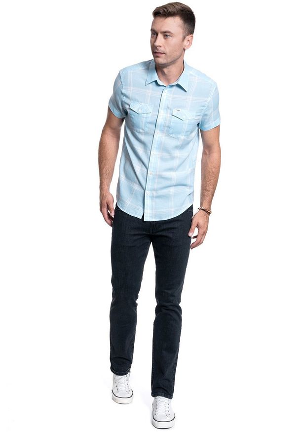 Wrangler - KOSZULA MĘSKA WRANGLER SS 2PKT FLAP SHIRT CERULEAN BLUE W5J5ORXVT 112130184