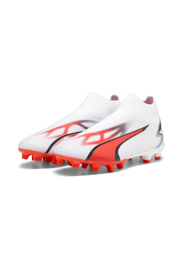 Buty piłkarskie męskie Puma Ultra Match Ll Fg Ag. Zapięcie: bez zapięcia. Kolor: pomarańczowy, biały, wielokolorowy, czarny. Materiał: materiał, syntetyk. Szerokość cholewki: normalna. Sport: piłka nożna
