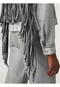 Wrangler Kurtka jeansowa Souvenir Fringe W4T144M30 112327270 Szary Relaxed Fit. Kolor: szary. Materiał: jeans, bawełna