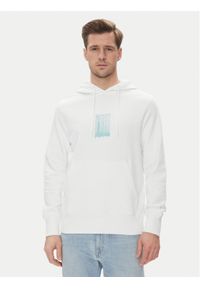 Calvin Klein Jeans Bluza Brush Stroke J30J327525 Biały Regular Fit. Kolor: biały. Materiał: bawełna