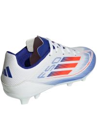 Adidas - Buty piłkarskie adidas F50 League FG/MG IF1367 białe. Zapięcie: sznurówki. Kolor: biały. Materiał: materiał. Szerokość cholewki: normalna. Wzór: nadruk. Sport: piłka nożna #6