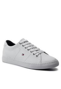 TOMMY HILFIGER - Tommy Hilfiger Sneakersy Essential Leather Sneaker FM0FM02157 Biały. Kolor: biały. Materiał: skóra #7