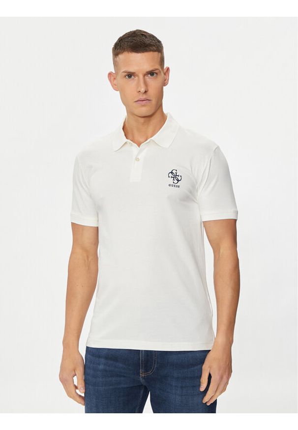 Guess Polo M4YP66 J1314 Écru Slim Fit. Typ kołnierza: polo. Materiał: bawełna