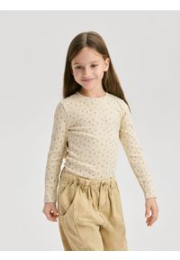 Reserved - Wzorzysta bluzka - kremowy. Kolor: kremowy. Materiał: bawełna #1