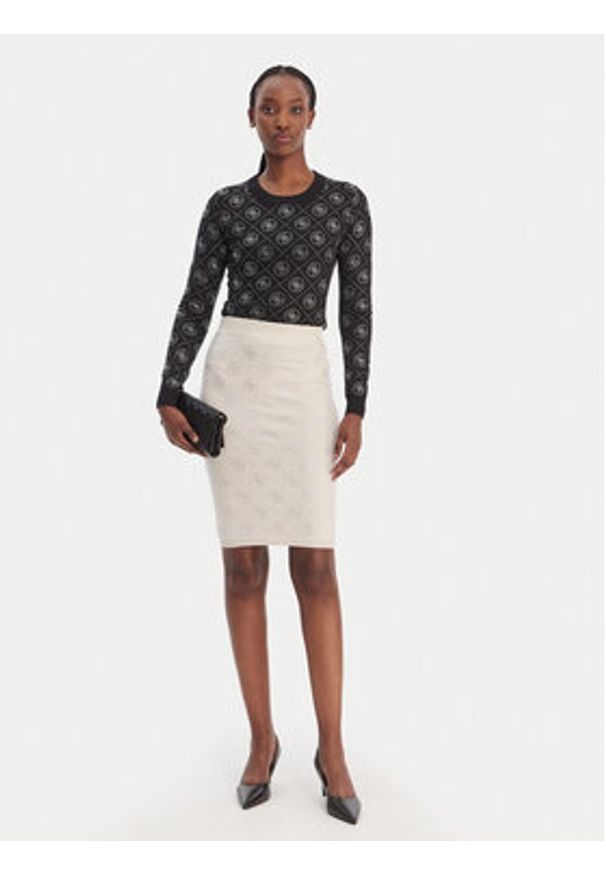 Guess Spódnica mini W6RD0O Z3JD2 Beżowy Regular Fit. Kolor: beżowy. Materiał: syntetyk