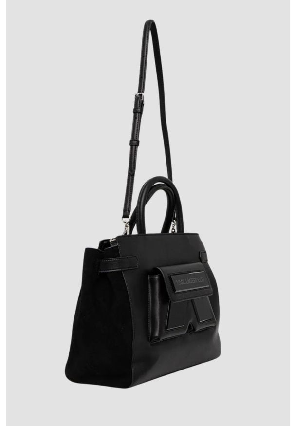 Karl Lagerfeld - KARL LAGERFELD Czarna damska torebka Ikon/k Md Tote. Kolor: czarny. Styl: klasyczny, biznesowy, casual, elegancki