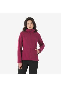 FORCLAZ - Kurtka trekkingowa damska Softshell Forclaz MT500. Kolor: wielokolorowy, czarny, fioletowy. Materiał: softshell. Sport: wspinaczka