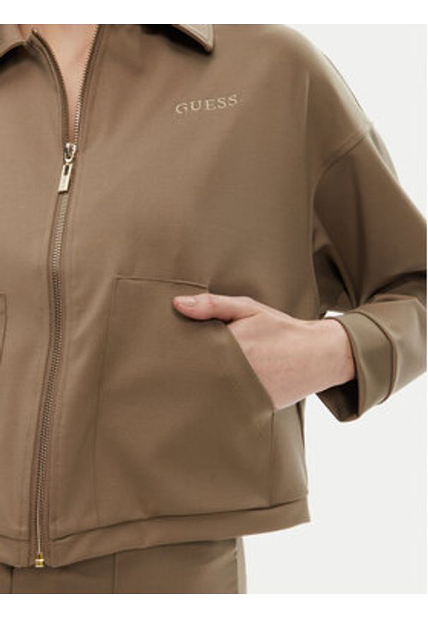 Guess Bluza V5YL08 KCX42 Brązowy Regular Fit. Kolor: brązowy. Materiał: syntetyk