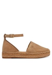 TOMMY HILFIGER - Tommy Hilfiger Espadryle Th Platform Espad Suede Strap FW0FW09144 Beżowy. Kolor: beżowy. Materiał: zamsz, skóra. Obcas: na platformie #1