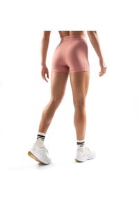 SIROKO - Damskie krótkie legginsy treningowe Fitness Siroko Hutt. Kolor: różowy, wielokolorowy, pomarańczowy. Materiał: materiał. Długość: krótkie. Sport: fitness
