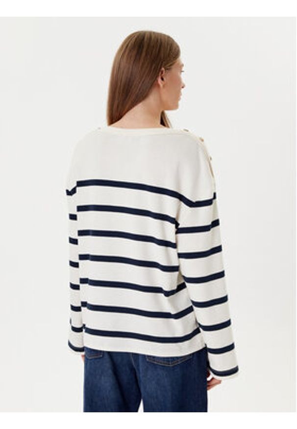 TOMMY HILFIGER - Tommy Hilfiger Bluzka Gold Button WW0WW45760 Écru Relaxed Fit. Kolor: kremowy. Materiał: bawełna