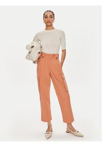 TwinSet - TWINSET Spodnie materiałowe 241TT2052 Pomarańczowy Loose Fit. Kolor: pomarańczowy. Materiał: bawełna