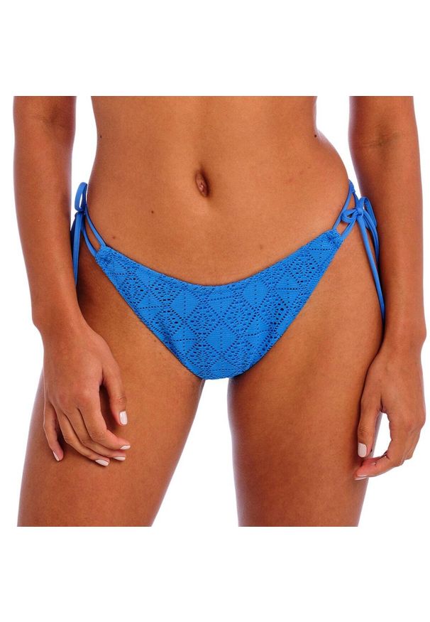 FREYA ACTIVE - Damskie figi do kostiumu kąpielowego z rozcięciem Freya Nomad Nights. Stan: obniżony. Kolor: niebieski