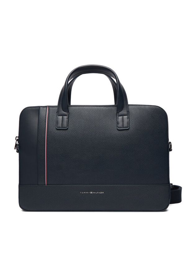 TOMMY HILFIGER - Tommy Hilfiger Torba na laptopa Th Central Slim Computer Bag AM0AM13631 Granatowy. Kolor: niebieski. Materiał: skóra