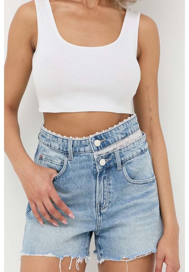 Miss Sixty spódnica jeansowa kolor niebieski mini prosta. Kolor: niebieski. Materiał: jeans