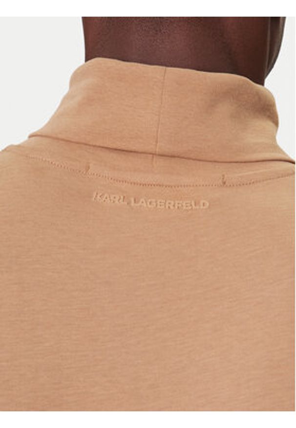 Karl Lagerfeld - KARL LAGERFELD Golf 755023 554226 Beżowy Regular Fit. Typ kołnierza: golf. Kolor: beżowy. Materiał: bawełna