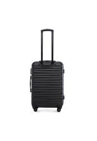 Wittchen - Średnia walizka z ABS-u z żebrowaniem czarna. Kolor: czarny. Materiał: guma #10