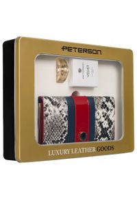 Zestaw prezentowy Peterson PTN ZD33 wężowy. Materiał: skóra