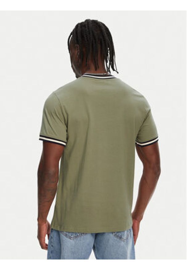 Hunter T-Shirt Eigg Ringer HARM0032251 Khaki Regular Fit. Kolor: brązowy. Materiał: bawełna