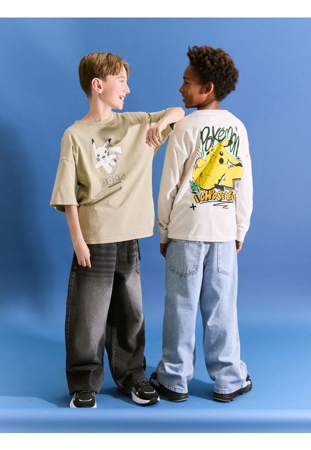 Reserved - Jeansy baggy - czarny. Kolor: czarny