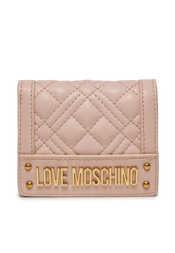 Love Moschino - LOVE MOSCHINO Mały Portfel Damski JC5601PP1ILA0601 Różowy. Kolor: różowy. Materiał: skóra