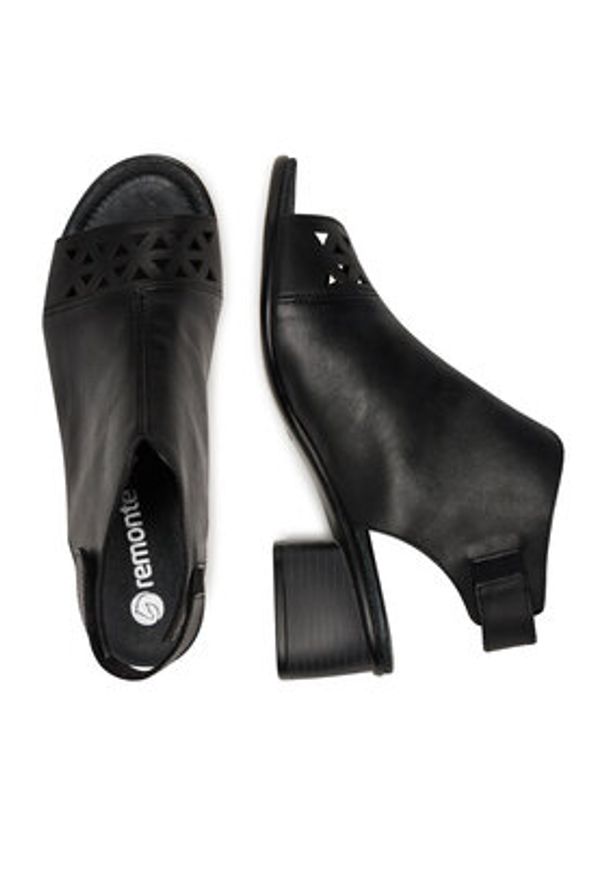 Remonte Sandały R8772-00 Czarny. Kolor: czarny. Materiał: skóra