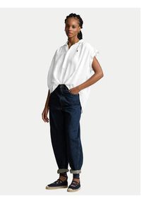 Polo Ralph Lauren Koszula 211935131001 Biały Relaxed Fit. Typ kołnierza: polo. Kolor: biały. Materiał: len