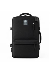 Plecak podróżny Solier FV06 Noa czarny. Kolor: czarny. Materiał: materiał. Wzór: paski. Styl: casual, klasyczny, elegancki #1