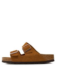 Birkenstock Klapki Arizona Bs 1009527 Brązowy. Kolor: brązowy. Materiał: zamsz, skóra