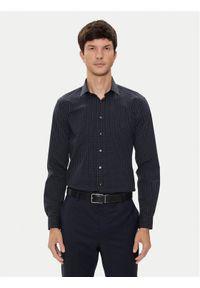 Calvin Klein Koszula K10K113163 Granatowy Slim Fit. Kolor: niebieski. Materiał: bawełna