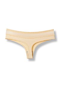 Intica - Figi damskie z koronkowym klinem na co dzień i specjalne okazje Douwina. Kolor: beżowy. Materiał: koronka