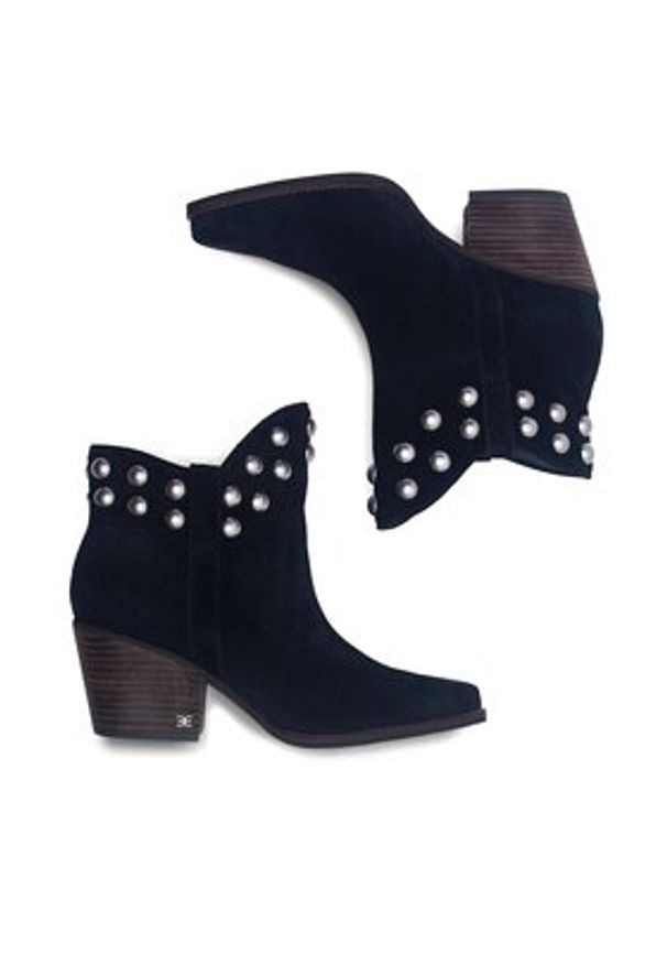SAM EDELMAN Botki H9193L1001 Czarny. Kolor: czarny. Materiał: skóra