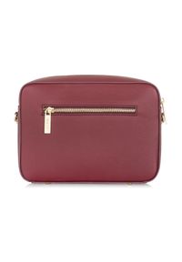 Ochnik - Bordowa torebka damska z logo. Kolor: czerwony. Materiał: skórzane. Rodzaj torebki: na ramię #4