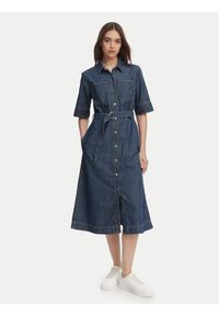 TOMMY HILFIGER - Tommy Hilfiger Sukienka jeansowa WW0WW50622 Niebieski Regular Fit. Kolor: niebieski. Materiał: bawełna #1