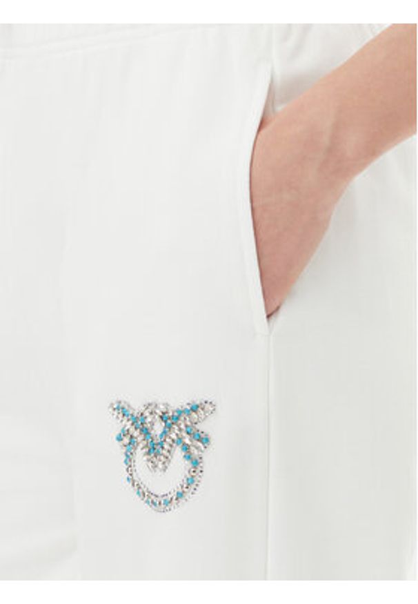 Pinko - PINKO Spodnie dresowe Plumcake 104790 A2G8 Biały Regular Fit. Kolor: biały. Materiał: bawełna