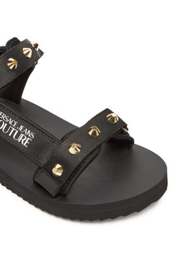 Versace Jeans Couture Sandały 78YA3S7C Czarny. Kolor: czarny. Materiał: materiał