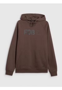 4f - 4F Bluza dresowa nierozpinana z kapturem męska - beżowa M. Okazja: na co dzień. Typ kołnierza: kaptur. Kolor: beżowy. Materiał: dresówka. Styl: casual