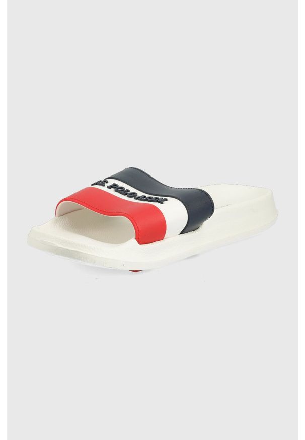 U.S. Polo Assn. klapki męskie kolor biały. Kolor: biały. Materiał: materiał, guma