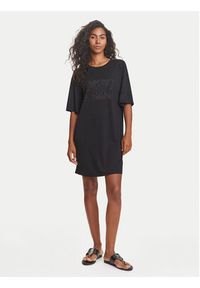 Emporio Armani Sukienka codzienna EW000618 AF12187 UC001 Czarny Loose Fit. Okazja: na co dzień. Kolor: czarny. Materiał: wiskoza. Typ sukienki: proste. Styl: casual