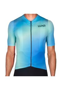 LUXA - Koszulka Rowerowa Męska Luxa Prism. Kolor: niebieski. Materiał: elastan, poliester. Sport: kolarstwo