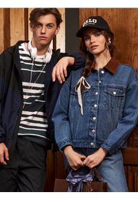 Sinsay - Jeansowa katana z kołnierzykiem - niebieski. Kolor: niebieski. Materiał: jeans #1