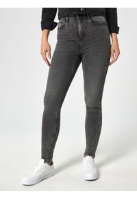Sinsay - Jeansy super high waist skinny - szary. Stan: podwyższony. Kolor: szary #1